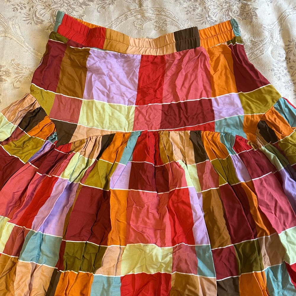 SHEIN Multi-Color Patchwork Circle Skirt